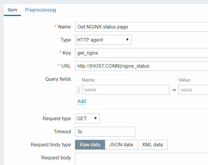 Config items. Http_stub_status_Module.