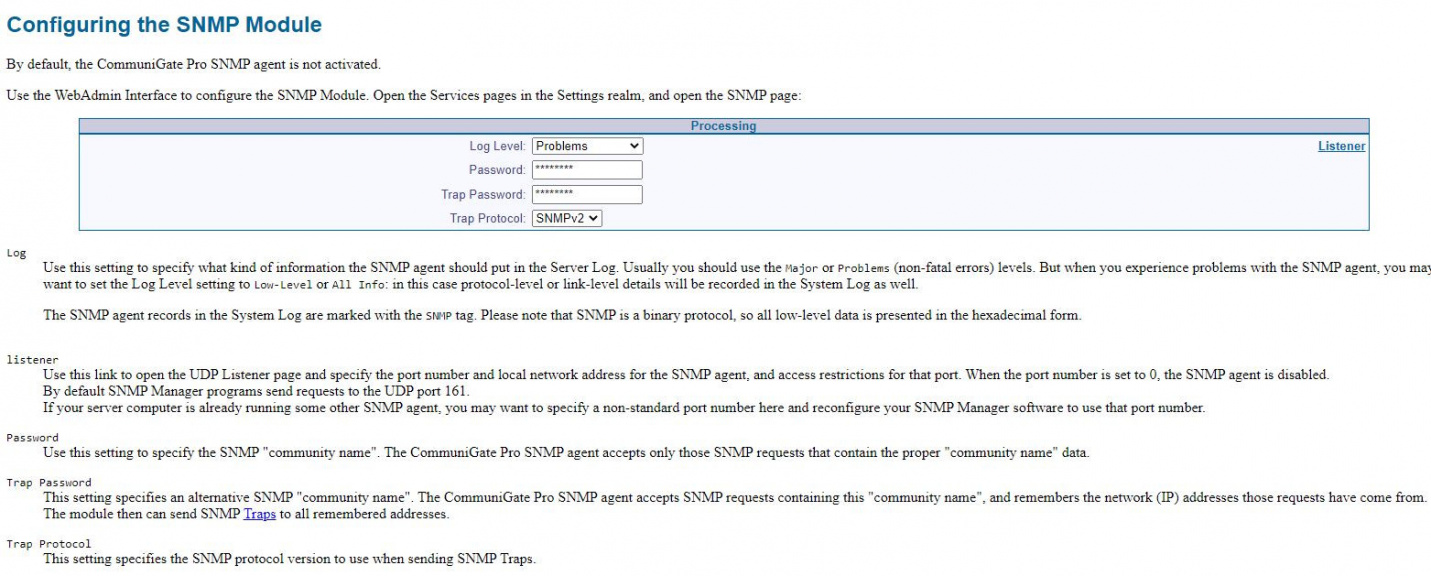 Configuring the SNMP Module