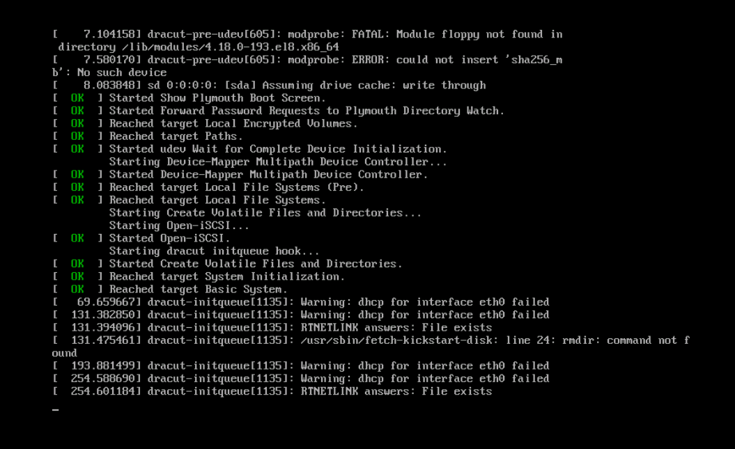 error installing with no dhcp