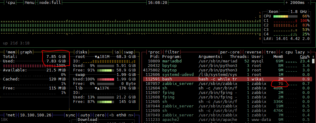 Click image for larger version  Name:	Zabbix-server saturation.png Views:	0 Size:	85.1 KB ID:	451435