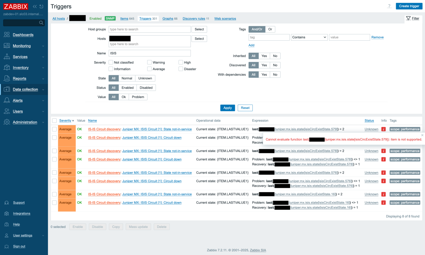 IS-IS Triggers not working